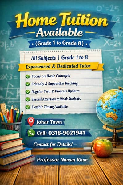 Home Tuition From Grade 1 to Grade 8
