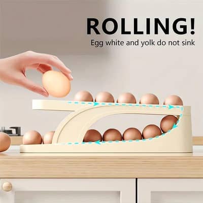 Roll Down Egg Dispenser ABS Off White 1Pc
