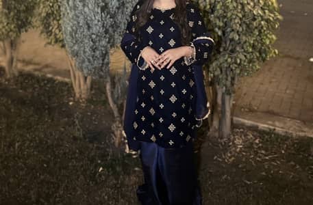 Dark blue wedding dress