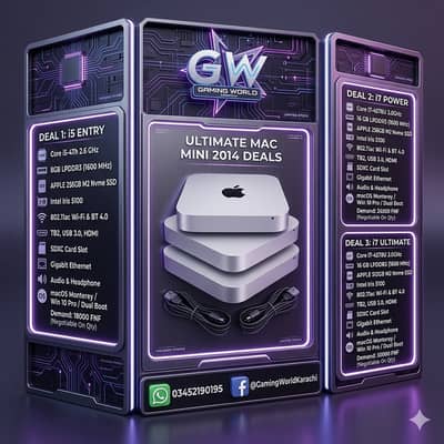 BIG SALE Apple Mac mini 2014 I7 4TH I5 4TH 16GB 512GB M2 SSD Qty Avai