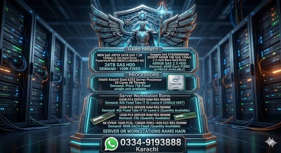 SERVER HDD 24TB 600GB SAS RAMS HAIN 64GB 32GB 16GB DDR4 16GB DDR3