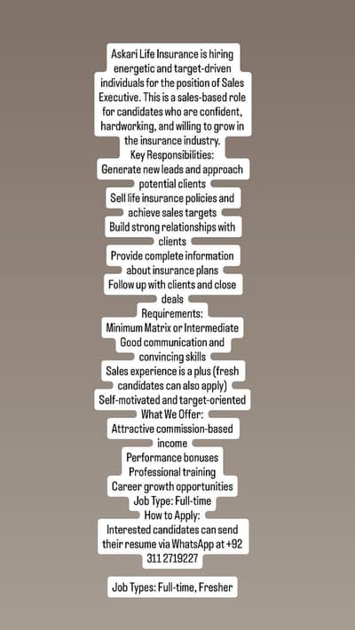 Jobs Available only for female