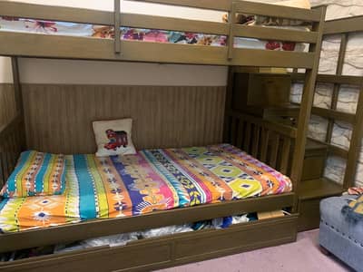 Triple Beds Bunk Bed for Adults with Storage Drawers.