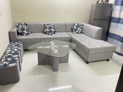 Used Six seater L-shaped Sofa set
