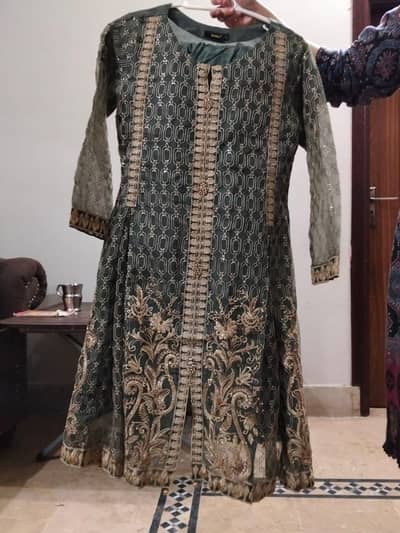 3 piece Chiffon Suit for Party Wear - Small Size