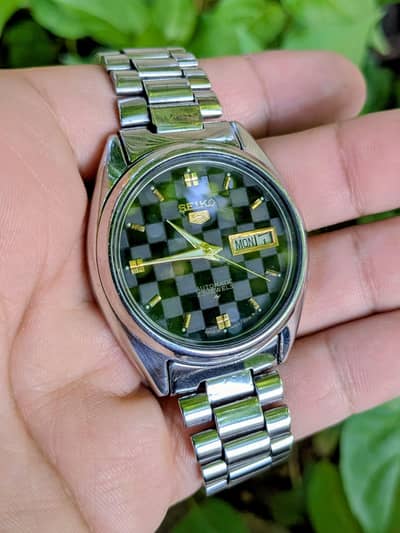 Seiko 5 automatic checkerboard dial