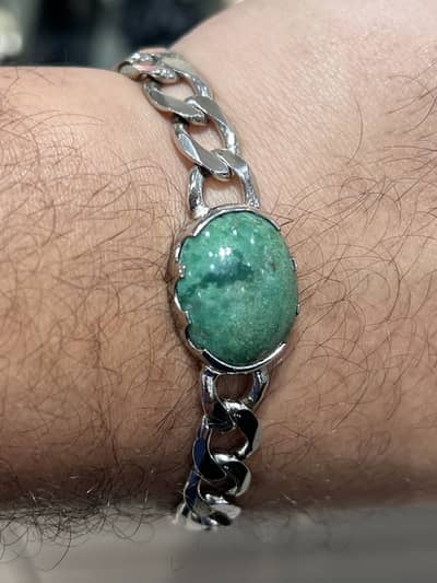 Natural pure green irani feroza 100% original with Muhammad name aks