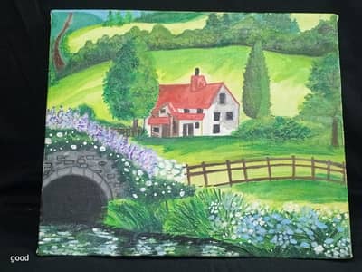 Acrylic paint hand made scenery