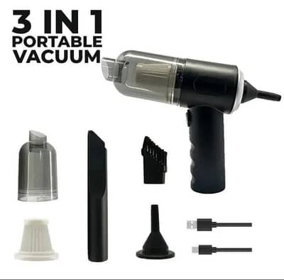 Portable Car Vacuum 3-in-1 BLACK ABS