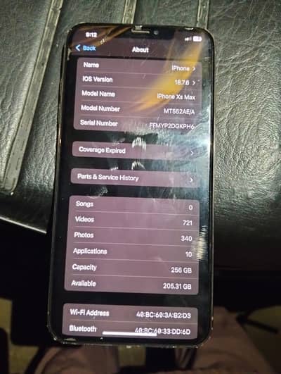 I phone xs max  256 gb ha