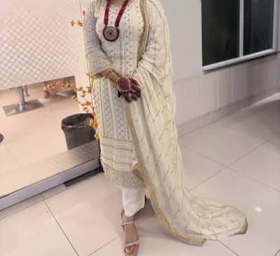 “Brand New Embroidered Dress with Jewellery”