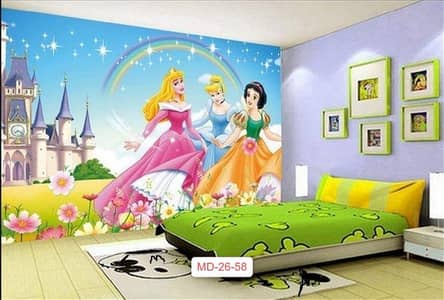 kids room wallpaper/ wardrobe/ decorations/ mattflex/ wall panels