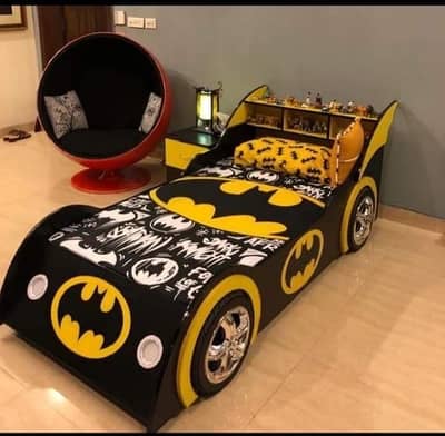 Kids bed in bat man style with mattress