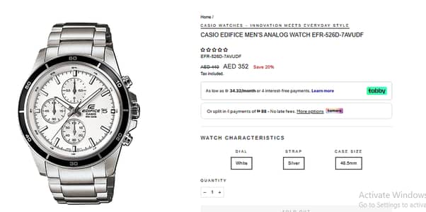 Title: Casio Edifice EFR-526D-7AVUDF Original Watch – Brand New