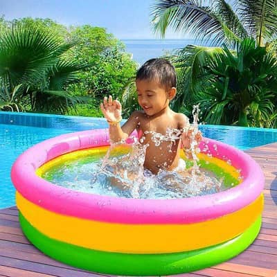 Rainbow Inflatable Kids Swimming Pool free delivery cash on delivery