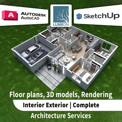 AutoCAD / SketchUp/Lumion / House Maps/Interior Exterior Architecture