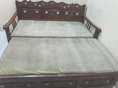 PURE WOODEN High-quality DOUBLE SOFA CUM BED