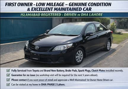 Toyota Corolla GLI 2012 (1st Owner - Low Mileage - Perfect Genuine)