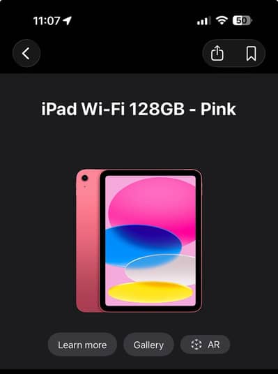 iPad WiFi 128 gb pink 11 generation box pack