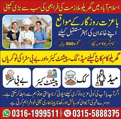 Baby Sitter Jobs / Nanny jobs  / hiring house maid  / House Maids Job