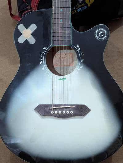 Gixe 40" Cutaway Guitar - black and silver burst