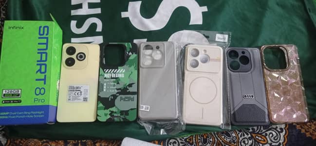 smart 8pro 4gb. 128gb 10by10 box original charger back cover