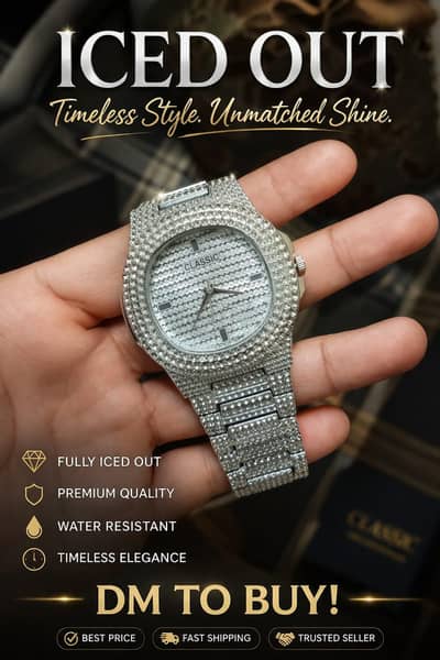 Luxury Iced Out Watch – Diamond Style – Excellent Condition
