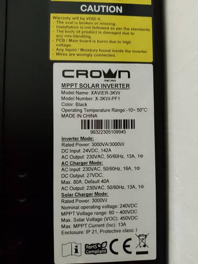 Solar Inverter 3kW Crown