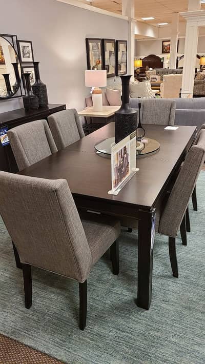 6 seater dining table/UV top table/metal steel chair/luxury dining set