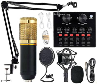 V800 Sound Card Condencer Mic Complete set With PHantom POWER