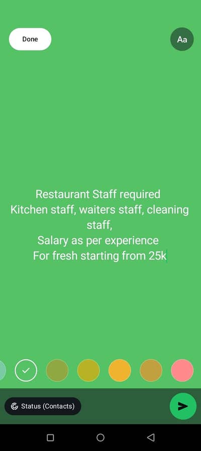 Restaurant staff required