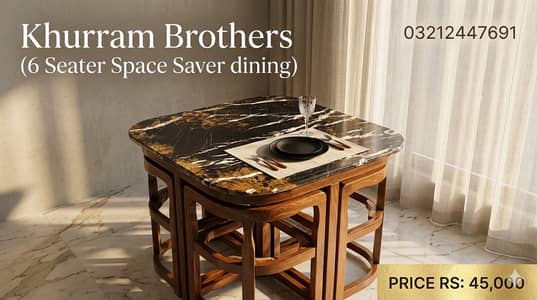 Space Saver Dining | dining table | wooden dinings | sheesham chairs