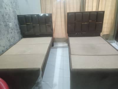 2 single bed with velvet poshish for sale