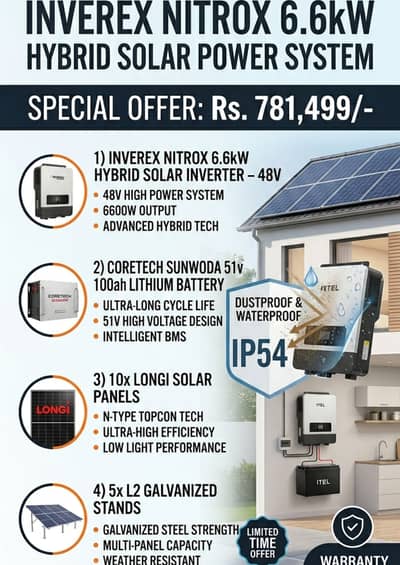 Inverex Nitrox 6.6kW Hybrid Solar Package
