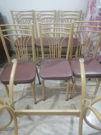 6 dining chairs with stand