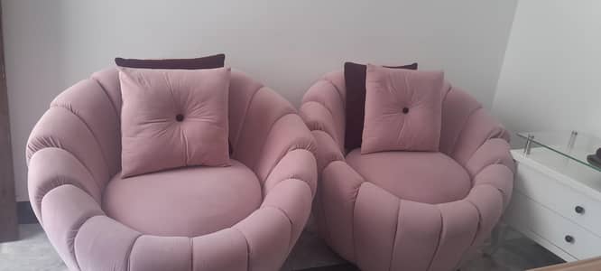 pink stylish chairs pair of 2