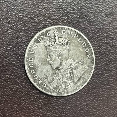 1918 George V Silver One Rupee Coin Original