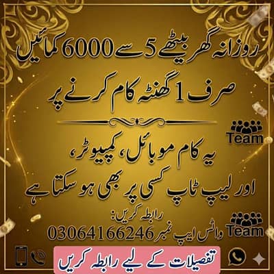 ager AP bi gar batha daily 4000 sa5000 kmana Chahta ha to rabta kra