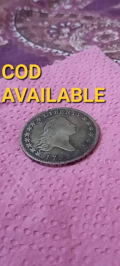 USA Antique 1794 Flowing Hair Dollar, USA Old Coin &  Rare Coin
