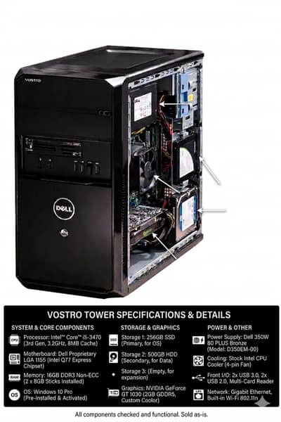 PC i5 3rd gen 16gb ram 256gb ssd hard 500gb HDD 2gb graphic card