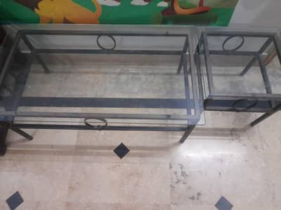 5 Seater Rod Iron Sofa Set With Coffee & Center Tables with 8 mm gl