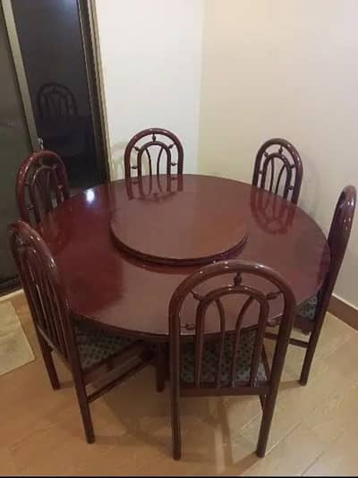 6 seater Revolving Round dining Table
