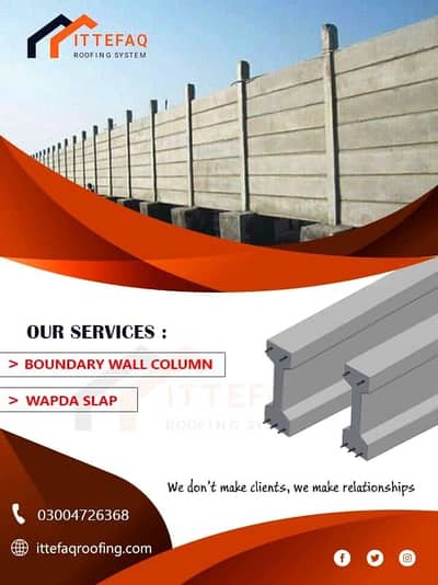 precast Boundry wall column ,planks , Girders and slabs (0300-4726368)