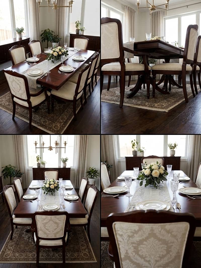 Luxury dining table 8 person dining Dining table with chairs 1