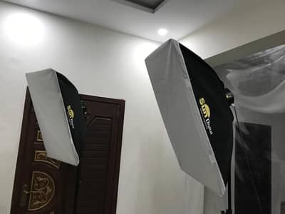 Professional studio lights with softbox for Sale