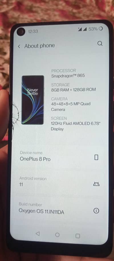 One Plus 8 Pro Pta Approved 2 sim 8 128