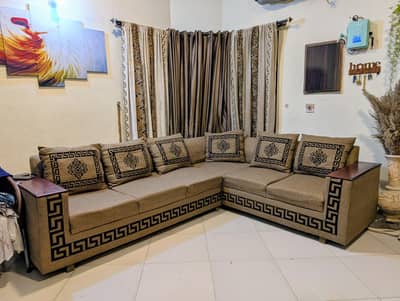 L-shape sofas Versace style 6 seater