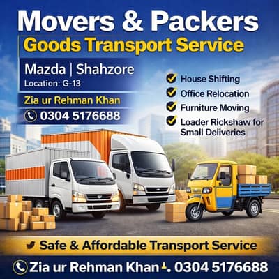 Movers & Packers/Goods Transport Service/Logistics Service Mazda Shahz