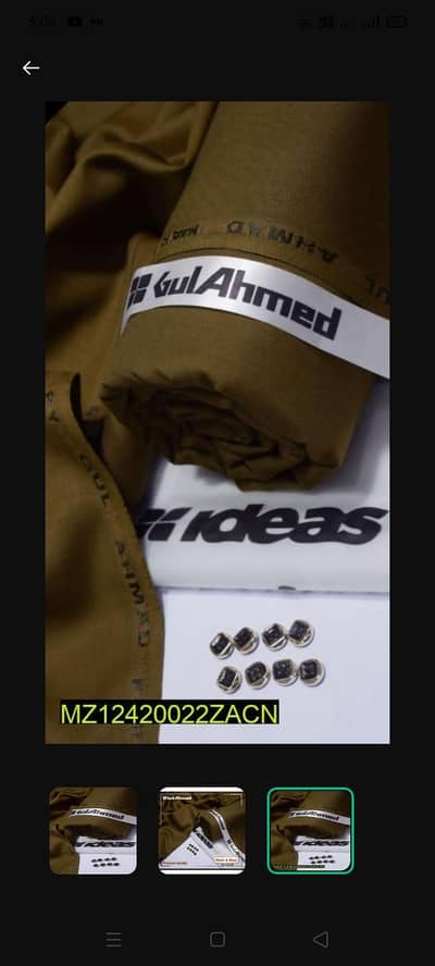 Men's boski plain suit olive green with metallic buttons