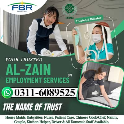 Maids / House Maids / cook / House chef / Baby Sitter maid available